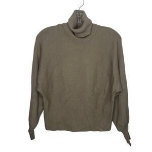 Pink Rose Vintage Turtleneck Ribbed Knit Dolman Sleeve Sweater XS Taupe